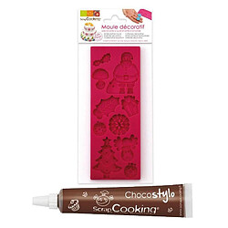 Scrapcooking Moule pâte à sucre Noël + Stylo chocolat 