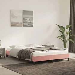 vidaXL Cadre de lit Rose 140x190 cm Velours