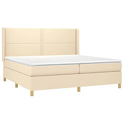 Avis vidaXL Sommier à lattes de lit matelas et LED Crème 200x200 cm Tissu