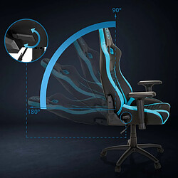 Chaise de Gaming / Chaise de bureau GAMEBREAKER SX 04 Tissu / Similicuir noir / turquoise hjh OFFICE