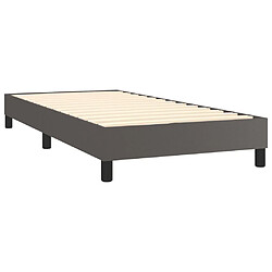 Sommier à lattes,Cadre à lattes de lit pour Adulte et matelas LED Gris 90x190cm Similicuir -MN51622 pas cher