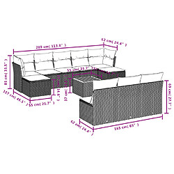 Avis vidaXL Salon de jardin 11 pcs avec coussins noir résine tressée