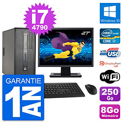 PC Tour HP 600 G1 Ecran 27" Intel i7-4790 RAM 8Go Disque 250Go Windows 10 Wifi · Occasion 