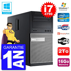 PC Tour DELL 9020 Intel Core I7-4790 RAM 16Go Disque 2To Graveur DVD Wifi W7 · Occasion 