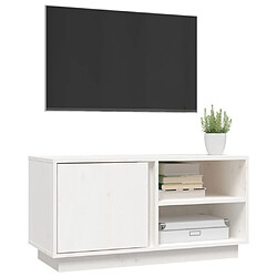 Acheter Maison Chic Meuble TV scandinave - Banc TV pour salon Blanc 80x35x40,5 cm Bois de pin massif -MN68120