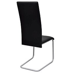 Acheter vidaXL Chaises à manger cantilever lot de 4 noir similicuir