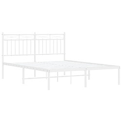 Acheter Maison Chic Lit adulte - Cadre de lit métal avec tête de lit pour chambre blanc 135x190 cm -MN84051