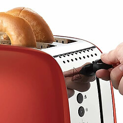 Acheter Russell Hobbs Grille pain [Pour 2 tranches] Colours Plus Inox rouge (fentes extra larges, 6 niveaux de brunissage rapide, surélévation et contrôle, décongélation, réchauffage, 1600W) Toaster 26554-56