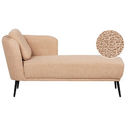 Beliani Chaise longue à gauche en tissu bouclé marron clair ARTHEZE