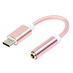 usb-c type c à 3.5 mm prise casque adaptateur écouteur câble audio rose or