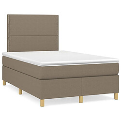 vidaXL Sommier à lattes de lit avec matelas Taupe 120x200 cm Tissu