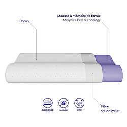 Morphea France Oreiller ergonomique MEMORY - 40x60x5cm - Mousse à mémoire de forme - Soutien optimal - Morphea pas cher