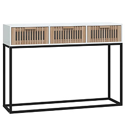 Maison Chic Table console | Meuble d'entrée | Table d'appoint blanc 105x30x75 cm bois d'ingénierie et fer -GKD30770