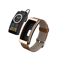 Yonis Montre Connectée Bluetooth Multifonction Cuir Noir