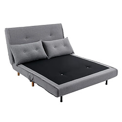 Vente-Unique Canapé 2 places convertible en tissu gris clair URIBIA pas cher