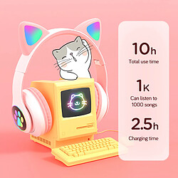 Acheter Universal Casque sans fil Bluetooth 5.0 casque RGB casque bas bruit annulation adulte enfant fille casque support carte TF MIC |