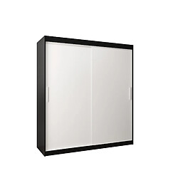 Abiks Meble Armoire Tokyo à portes coulissantes 200/180/62 2 portes (noir/blanc)