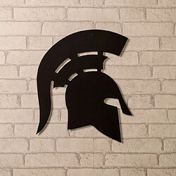 HOMEMANIA Décoration Murale Spartan - Art Mural - pour Séjour, Chambre - Noir en Acier, 43 x 0,15 x 50 cm