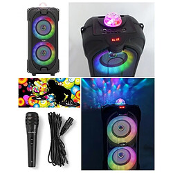 ENCEINTE SONO PORTABLE PARTY BLUETOOTH 400W MOBILE USB TWS LED RGB MSD RADIO FM + MICROPHONE DYNAMIQUE HQ 