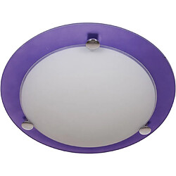 Plafonnier rond TIERRA 2xE14 H.8xP.30cm Aubergine/Blanc 