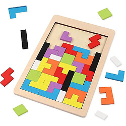 Universal Puzzle de blocs en bois, jeu de blocs russes 3D coloré, tige Montessori 