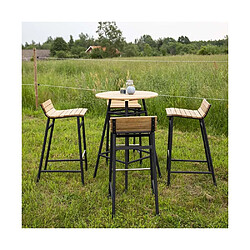 Venture Home Ensemble de jardin table haute et 4 tabourets en alu et acacia Mexico.