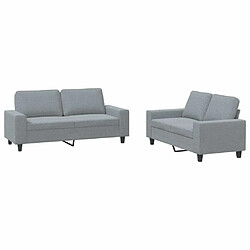 Maison Chic Ensemble de canapés 2 pcs, Canapé droit Sofa pour Salon gris clair tissu -GKD539844