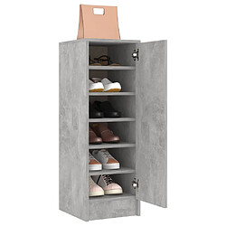 Avis vidaXL Armoire à chaussures Gris béton 32x35x92 cm Bois d’ingénierie