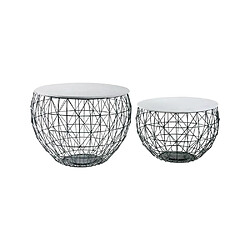 Aubry Gaspard Tables basses en métal et marbre (Lot de 2).