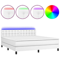 Sommier à lattes et LED,Cadre à lattes de lit avec matelas pour Adulte Blanc 180x200 cm -MN49890