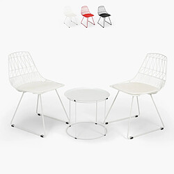Ahd Amazing Home Design Set table et 2 chaises pour bar de jardin intérieur et extérieur Etzy, Couleur: Blanc