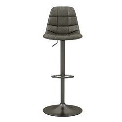 Moloo HENRIK-Tabouret de bar en cuir synthétique Anthracite-gris bronze (x2) pas cher