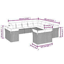 Avis vidaXL Salon de jardin avec coussins 13 pcs beige résine tressée