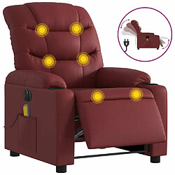 Maison Chic Fauteuil Relax pour salon, Fauteuil de massage inclinable électrique rouge bordeaux -GKD77393