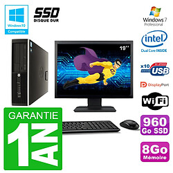 PC HP Compaq 8100 SFF Ecran 19" G6950 RAM 8Go SSD 960Go Graveur DVD Wifi W7 - Occasion