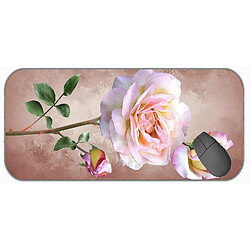 Universal (750x300x3) tapis / coussin de souris de jeu étendu - grand pad de souris à fleurs de rose rose rose avec