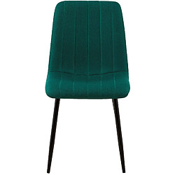 Decoshop26 Lot de 4 chaises de salle à manger coutures décortatives verticales assise en tissu velours vert pieds en métal negro 10_0001875