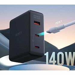 Chargeur mural Aukey PA-B7O Noir 140 W pas cher