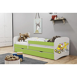 Lit Babydreams pelle vert sans tiroir sans matelas 140/70