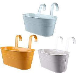 BESTA Ensemble de 3 Pots de Fleurs Suspendus - Avec Crochets - Pour Balcon - Décoration Murale 