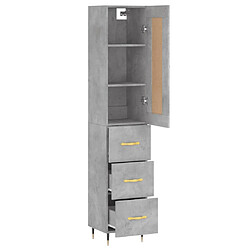 Acheter Maison Chic Buffet,Meuble de Rangement,commode pour salon,Cuisine Gris béton 34,5x34x180 cm Bois d'ingénierie -MN72292