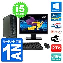 PC HP 600 G2 SFF Ecran 22" Intel i5-6500 RAM 64Go Disque Dur 2To Windows 10 Wifi · Occasion 