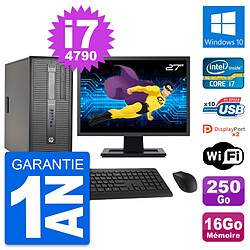 PC Tour HP 600 G1 Ecran 27" Intel i7-4790 RAM 16Go Disque 250Go Windows 10 Wifi · Occasion 