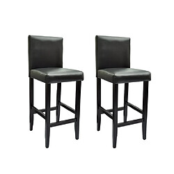 vidaXL Tabourets de bar lot de 2 noir similicuir 