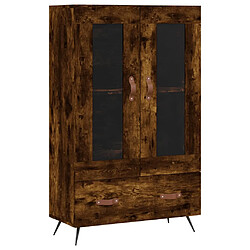 vidaXL Buffet haut chêne fumé 69,5x31x115 cm bois d'ingénierie