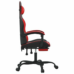 Avis vidaXL Chaise de jeu pivotante et repose-pied Noir et rouge Similicuir