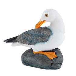 Avis Résine Artisanat Seagull Statue Jardin Pelouse Ornement Animal Sculpture Assis