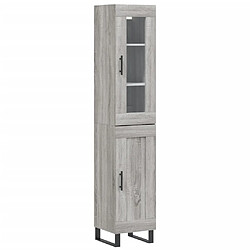 vidaXL Buffet haut Sonoma gris 34,5x34x180 cm Bois d'ingénierie