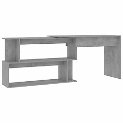 Maison Chic Bureau solide,Table de travail,Bureau d'ordinateur d'angle Gris béton 200x50x76 cm Aggloméré -GKD51628