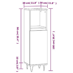 vidaXL Armoire salle de bain chêne sonoma 30x30x100 cm pas cher